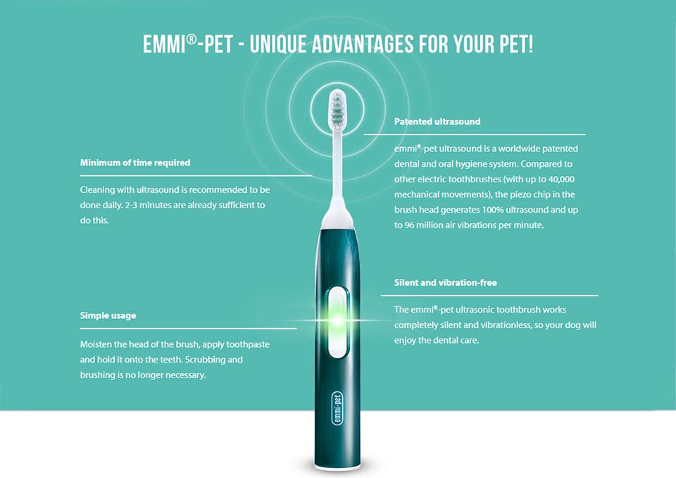 About > About the Company > emmi®-pet - the first 100% ultrasonic pet toothbrush > Image 1